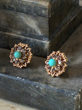 Rhinestone Faux Turquoise Earrings