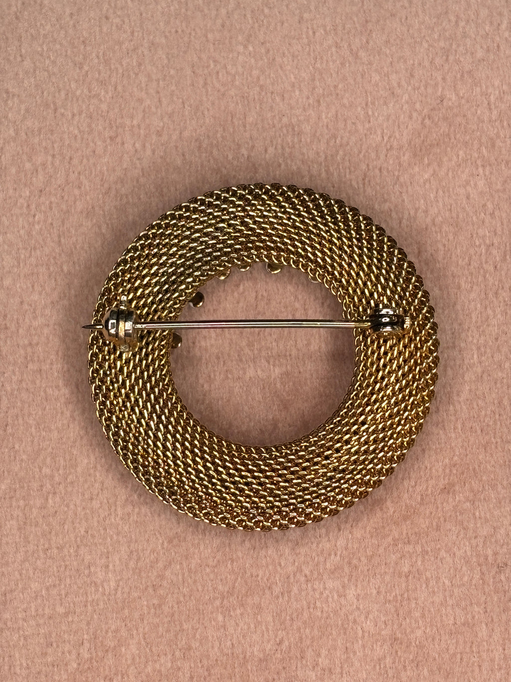 Floral Rhinestone Wreath Brooch