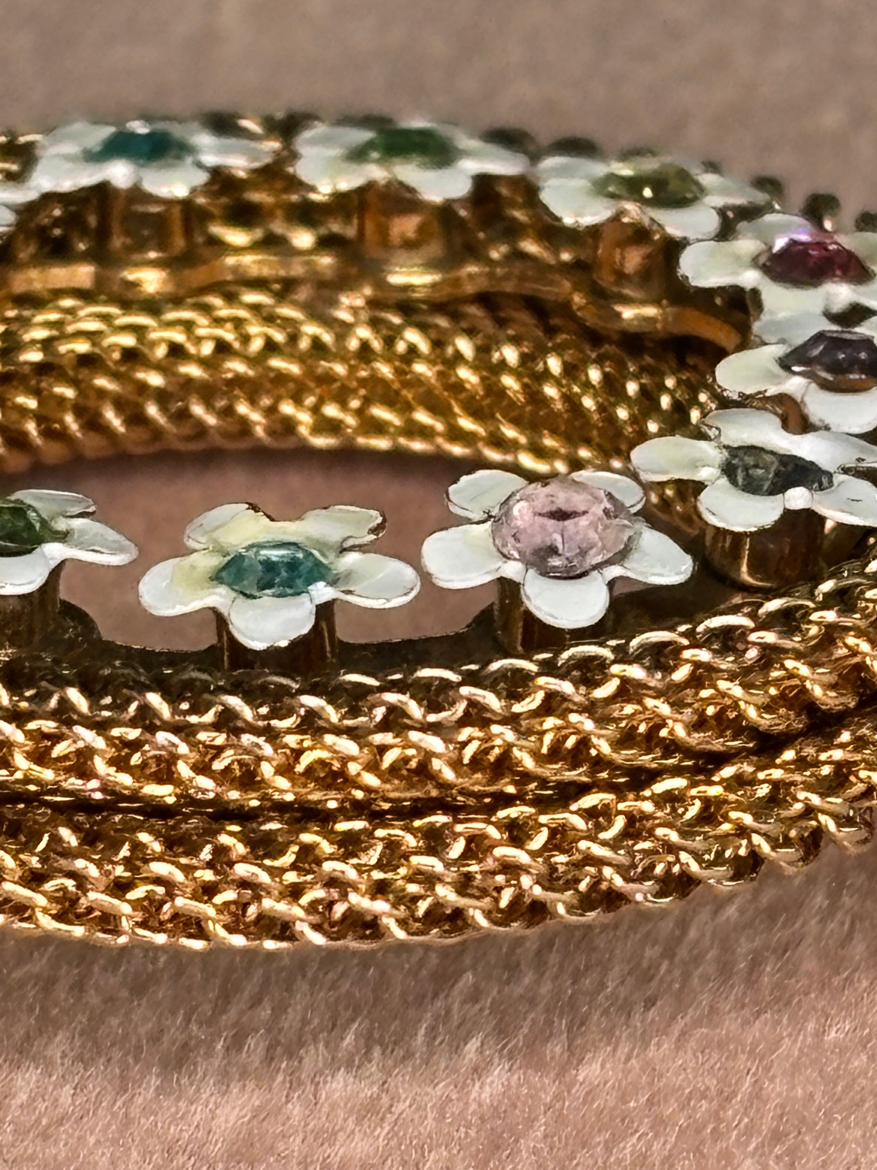 Floral Rhinestone Wreath Brooch