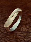 Frosted Lucite Modernist Twist Bangle Bracelet