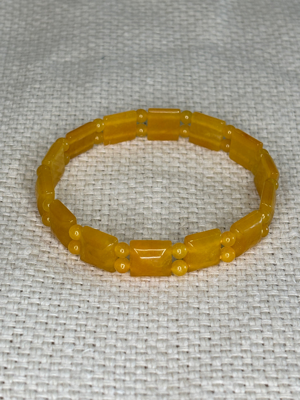Yellow Calcite Geometric Bead Stretch Bracelet