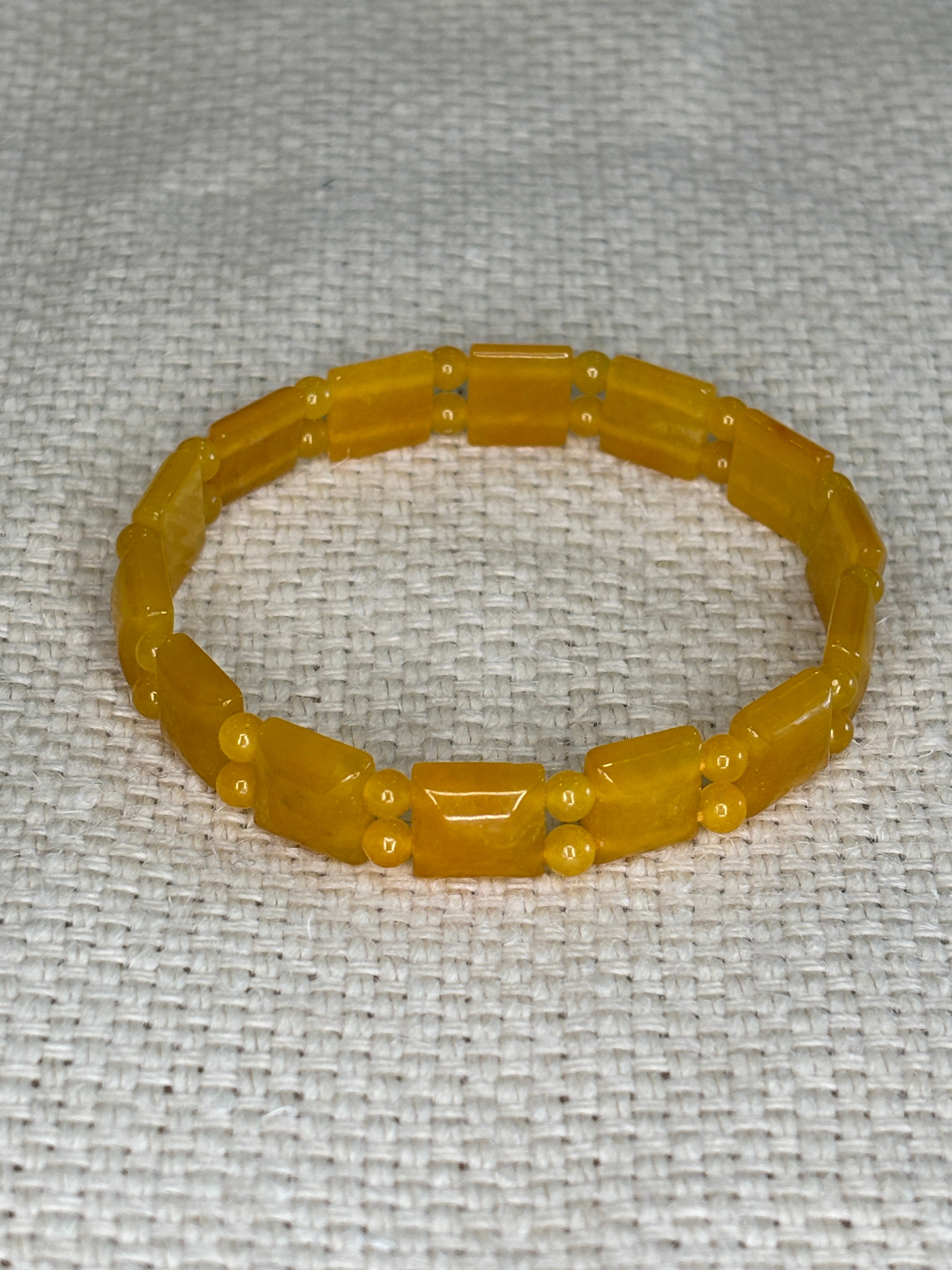 Yellow Calcite Geometric Bead Stretch Bracelet