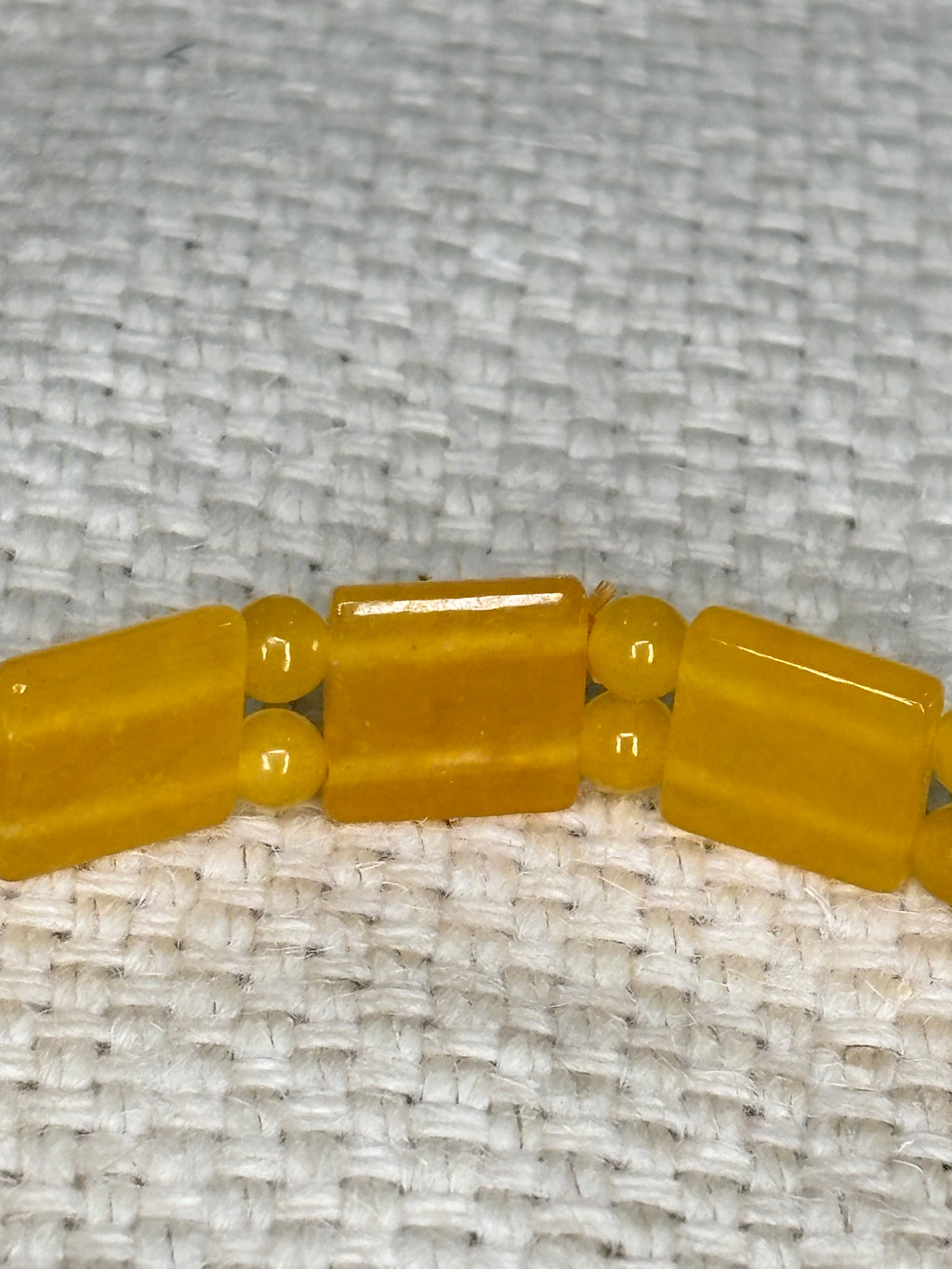 Yellow Calcite Geometric Bead Stretch Bracelet