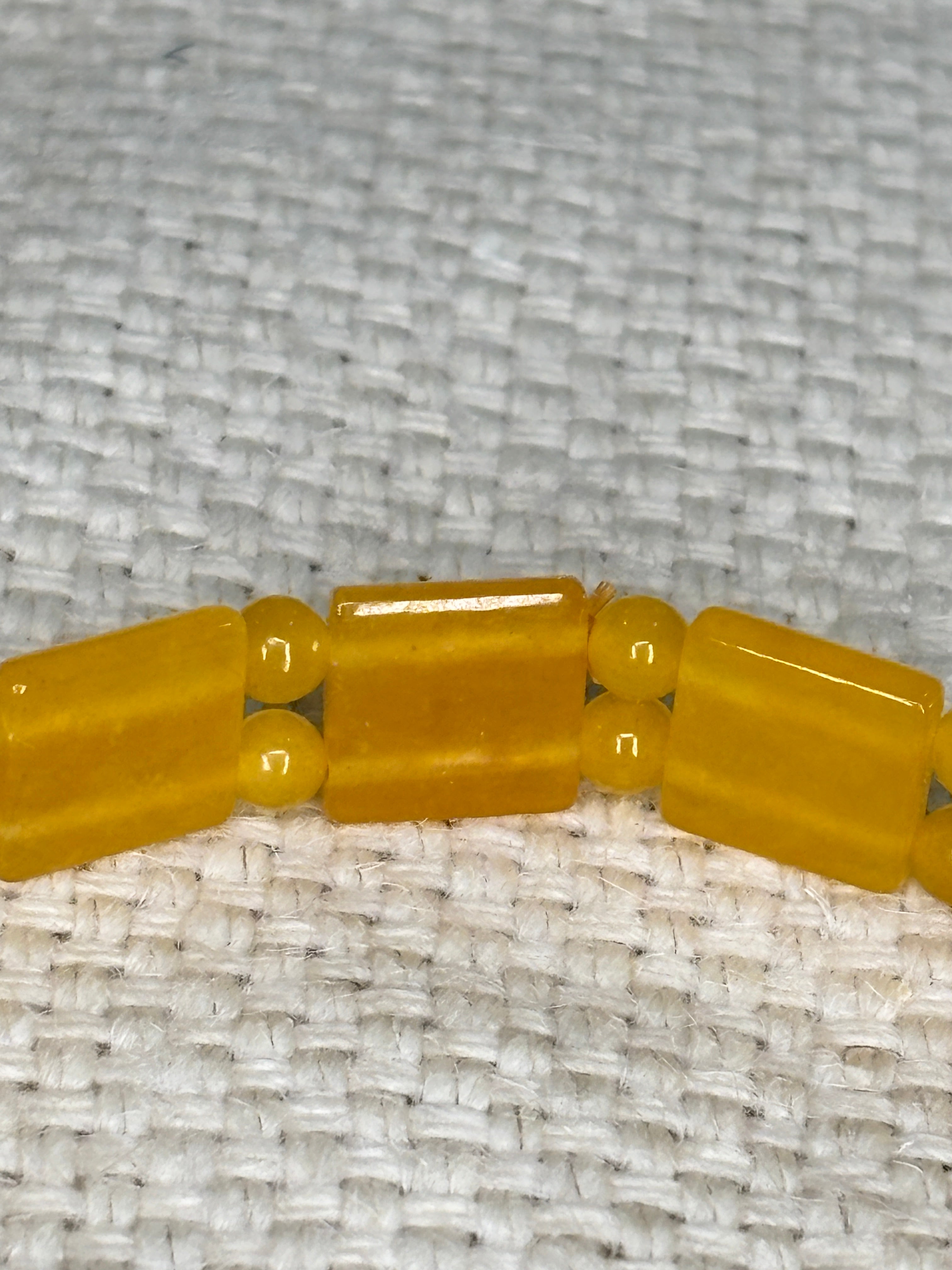 Yellow Calcite Geometric Bead Stretch Bracelet