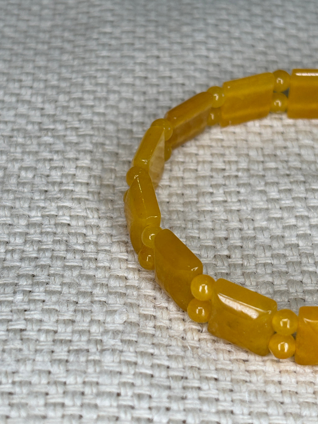 Yellow Calcite Geometric Bead Stretch Bracelet