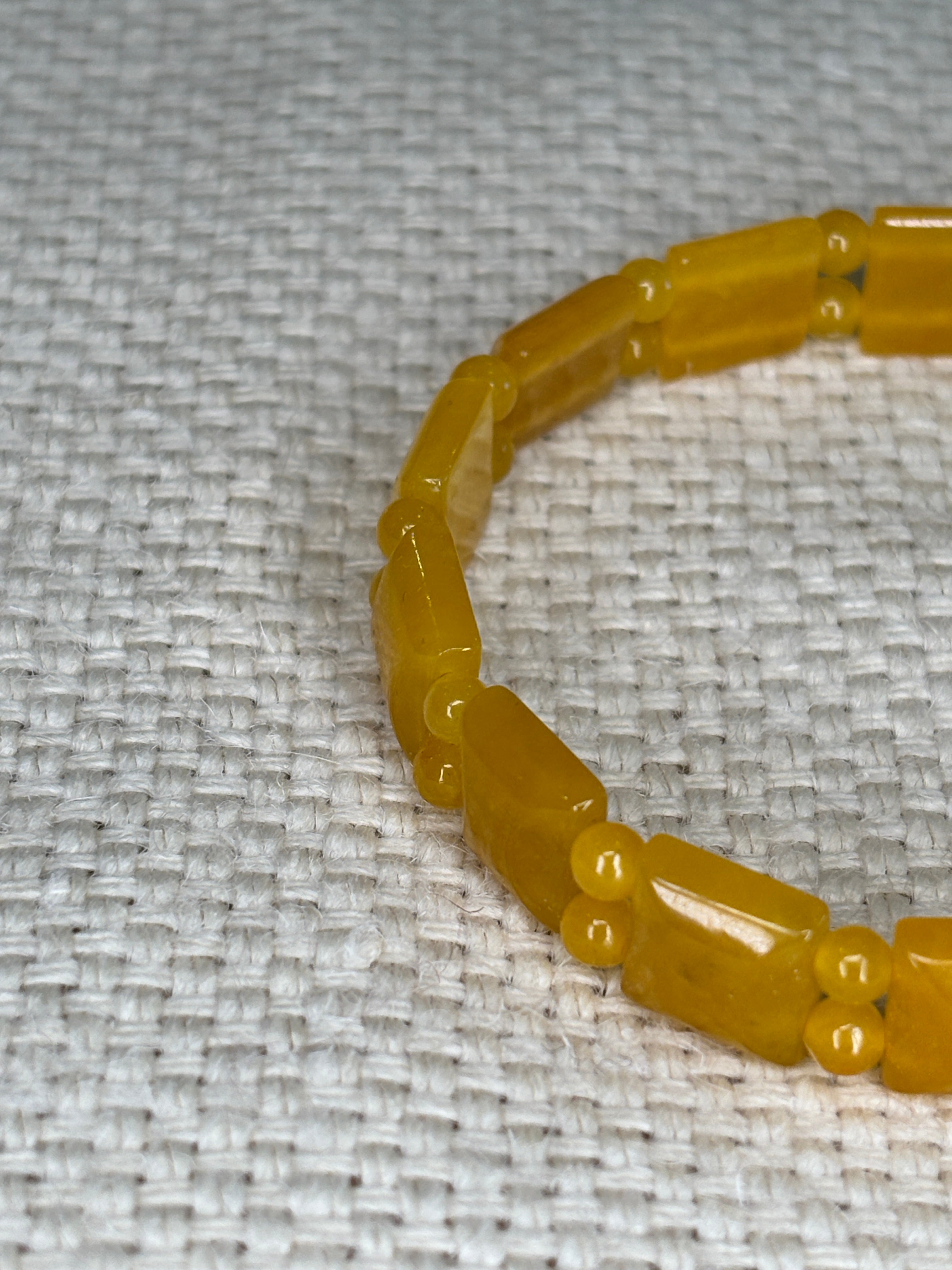 Yellow Calcite Geometric Bead Stretch Bracelet